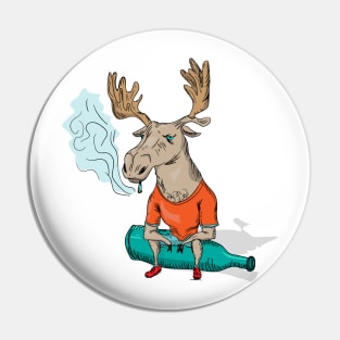 Moose Smoker Pin