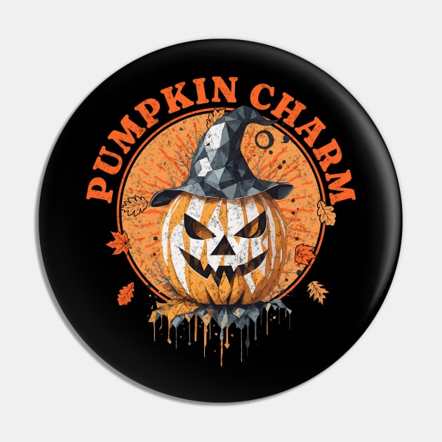 Pumpkin Charm Halloween Jack O Lantern Pin by Luvleigh