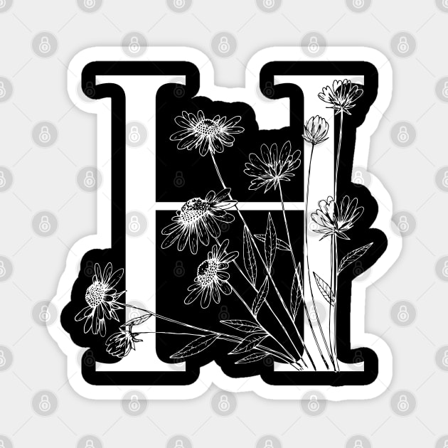 Monogram Letter H Magnet by CatCoconut-Art