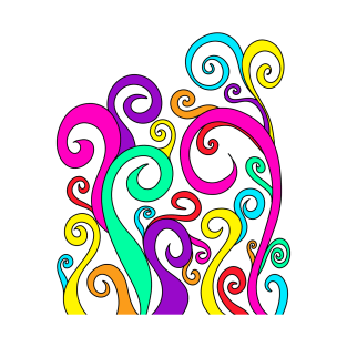 Pretty Colorful Funky Swirling Rainbow Spirals Pattern, made by EndlessEmporium T-Shirt
