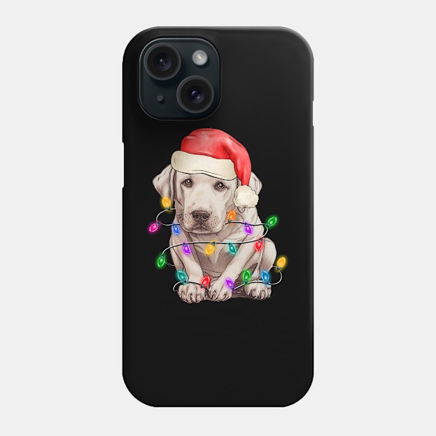 Funny Basset Hound Christmas Santa Hat Animals Xmas Light Phone Case by luxembourgertreatable