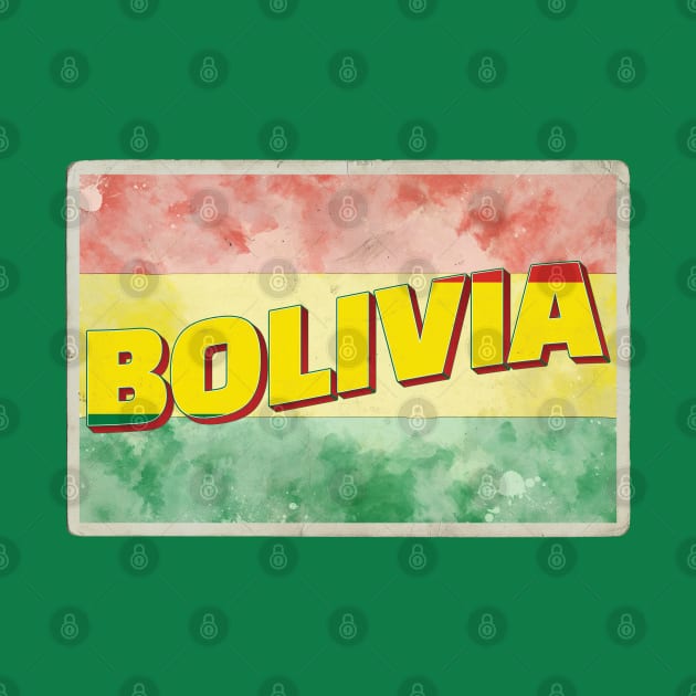 Bolivia Vintage style retro souvenir by DesignerPropo