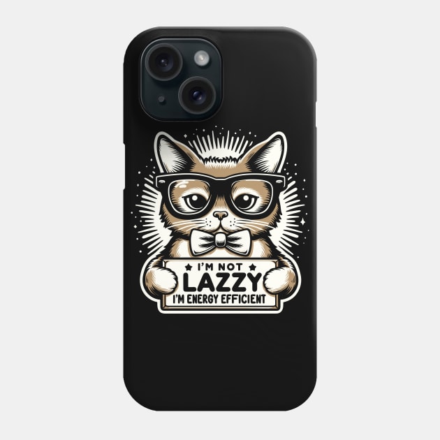 Nerdy Cat with Humorous Sign Phone Case by Xeire