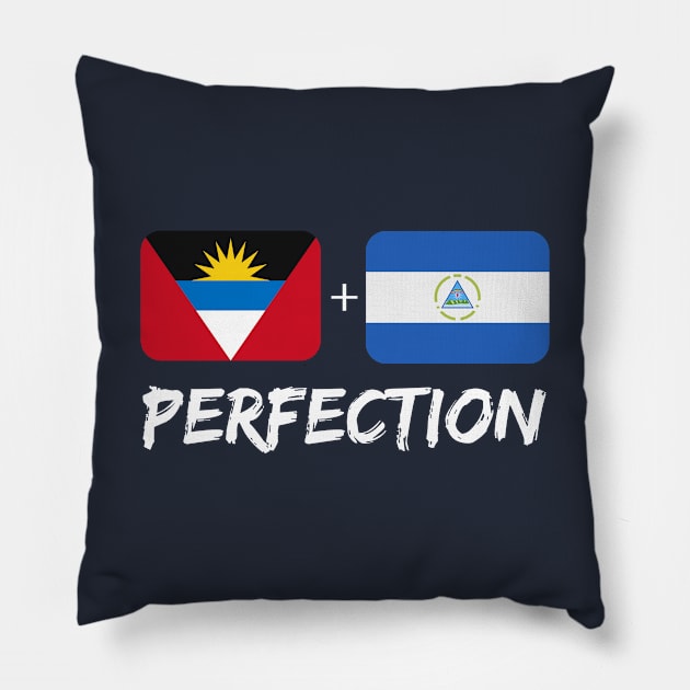 Antigua Plus Nicaragua Mix Perfection Flag Heritage Pillow by Just Rep It!!