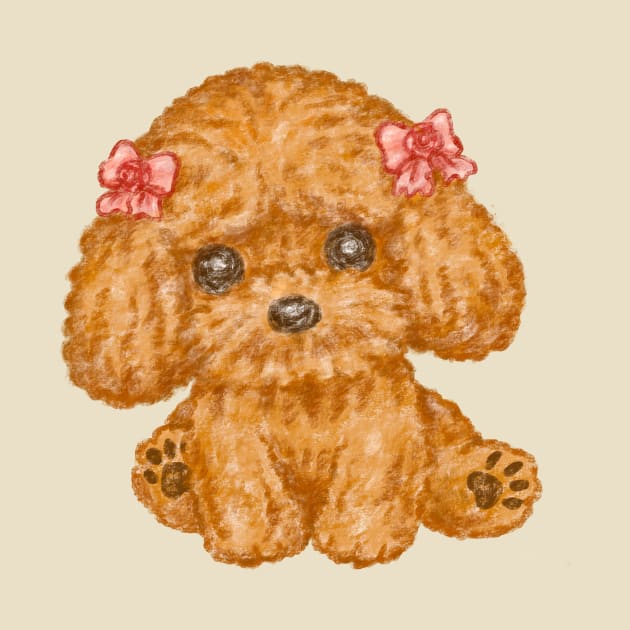 Toy poodle with a ribbon by sanogawa