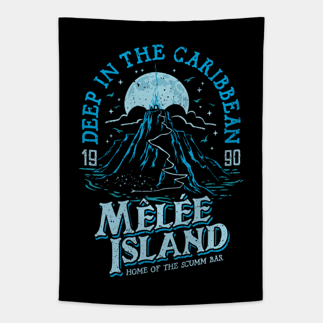 Deep in the Caribbean (blue) Tapestry by Olipop