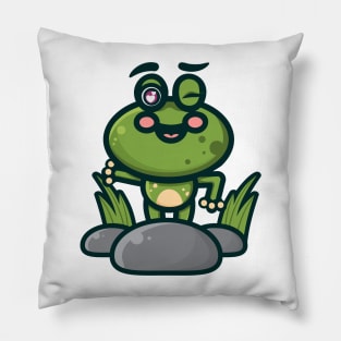 Happy Rock Frog Pillow