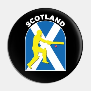 Scotland Cricket Batsman Scotland Flag Pin