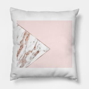 Blush pink geo - hint of rose gold marble Pillow