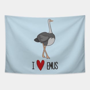 I Love Emus - Cute Emu Love Heart Design Tapestry