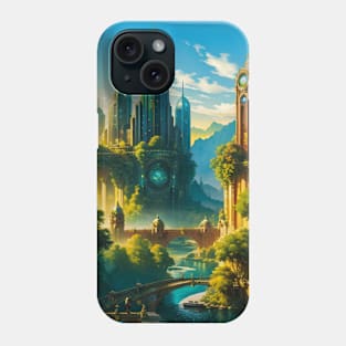 Gorgeous Green City from a Fantasy Future Phone Case