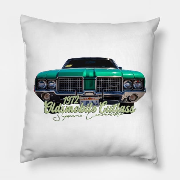 1972 Oldsmobile Cutlass Supreme Convertible Pillow by Gestalt Imagery