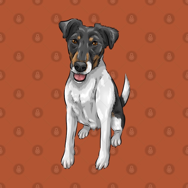 Smooth Fox Terrier Dog | Tricolor by Shirin Illustration