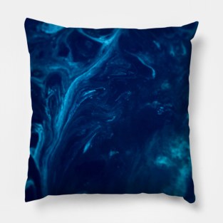 Blue Acrylic Fluid Art Lots of Cells Pillow