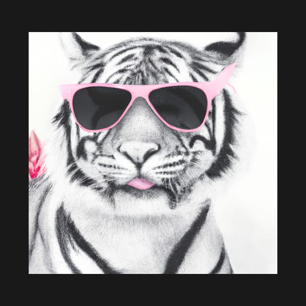 Tiger With Glasses by Catchy Phase