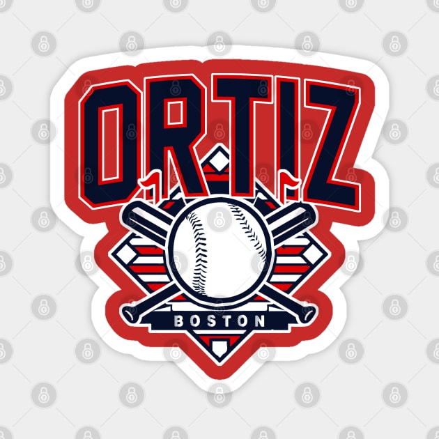 Vintage Boston Baseball Ortiz Magnet by funandgames