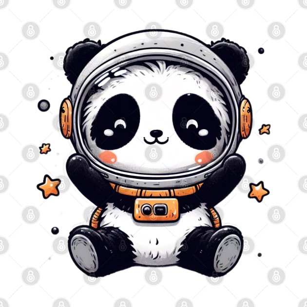 Panda astronaut cute happy by Evgmerk