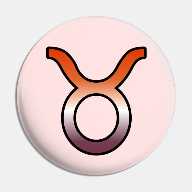 Taurus Lesbian Pride Symbol Pin by SillyStarlight