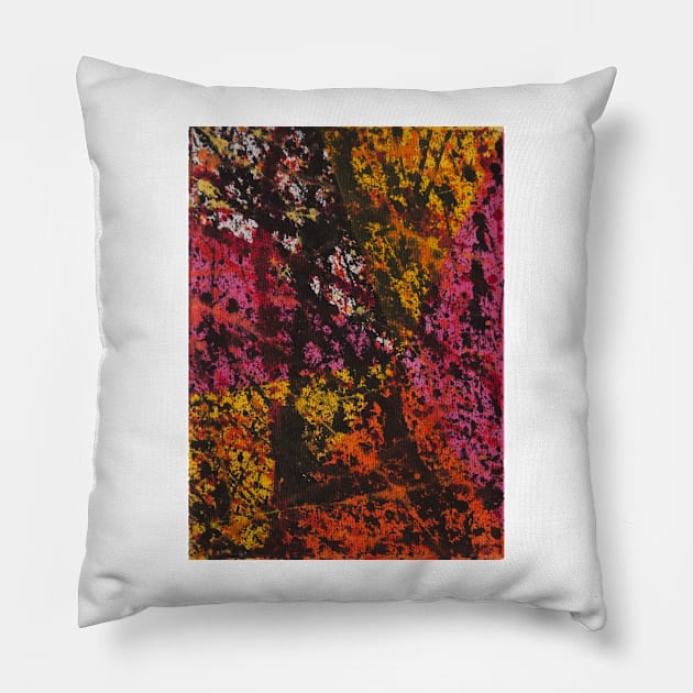 Corner Splatter # 12 Pillow by DomaDART