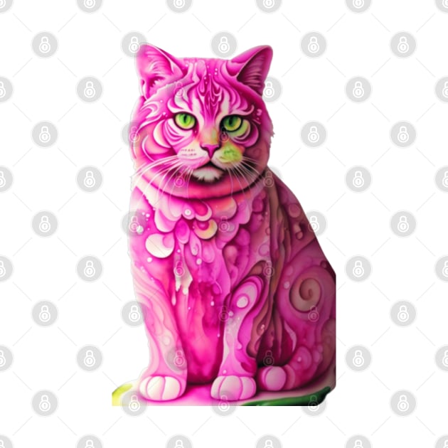 cat dressed in pink by omfardo