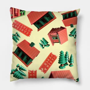 Jovielle Forest Birdhouses Tossed on Soft Yellow Pillow