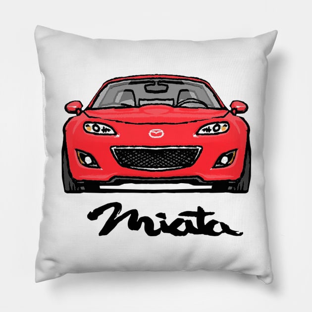 Mazda Mx5 Miata NC2 Red Pillow by Woreth