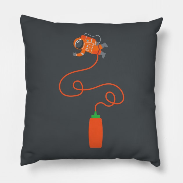 Space Condiment Hot Sauce Pillow by Spindriftdesigns