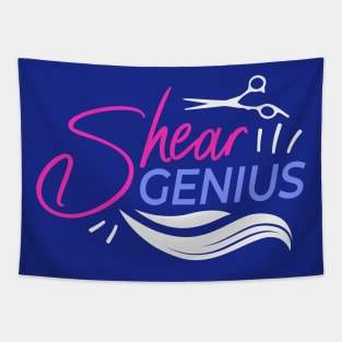 Shear Genius // Funny Hair Stylist // Funny Hairdresser Gift Tapestry