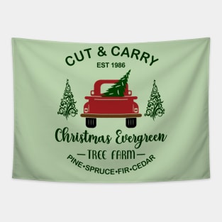 Cut & Carry Christmas Evergreen Tree Farm, EST 1986. Pine, Spruce, Fir, Cedar Tapestry