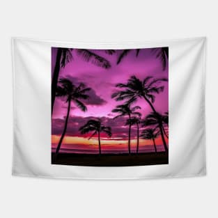 Pink Palm Paradise Tapestry Tapestry