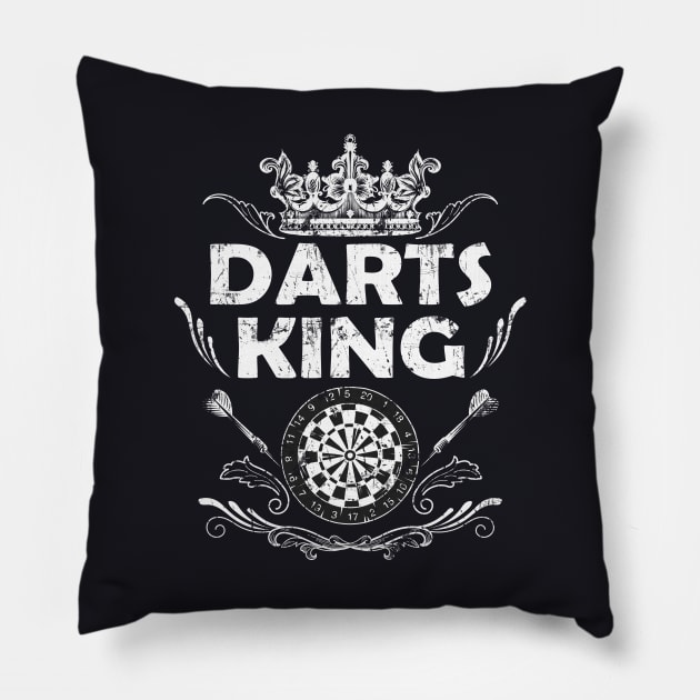 Darts King Darter Gift Pillow by Foxxy Merch