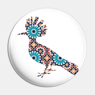 Mohawk Bird Silhouette with Pattern Pin