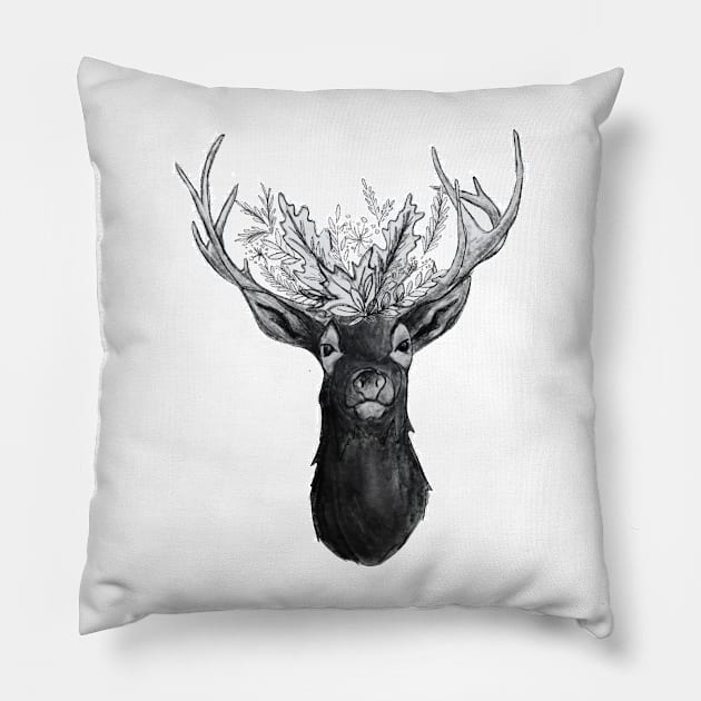 Wild Enough Floral Deer Pillow by ROEDERcraft