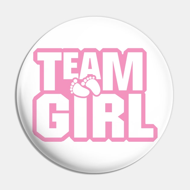 Team Girl Baby Shower Gender Reveal Party Pink Pin by macshoptee