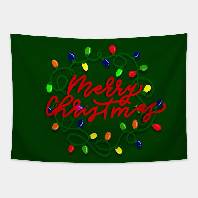 Christmas lighting Tapestry by MAYRAREINART