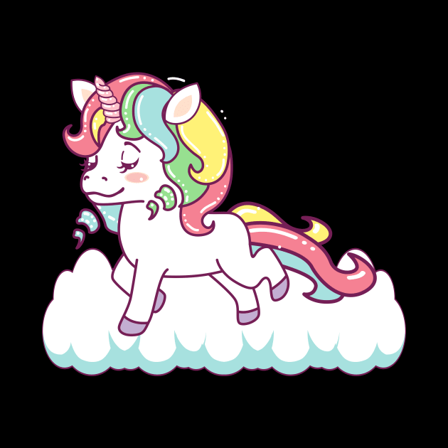 happy unicorn galloping on a cloud by Johnny_Sk3tch