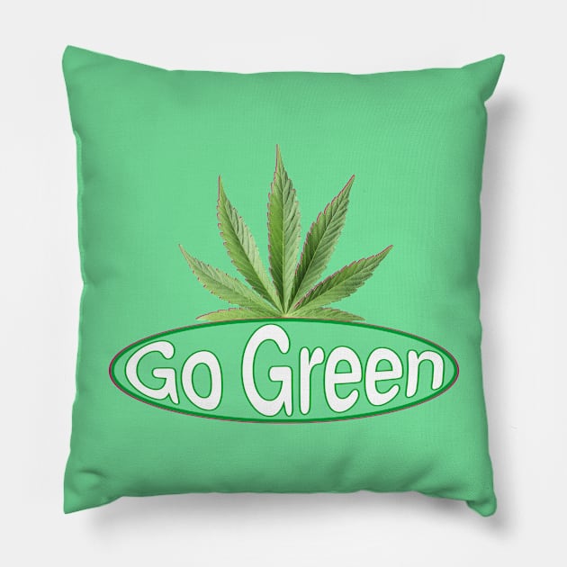 Go Green! ~ Pot Leaf Pillow by RainingSpiders