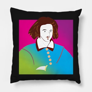 CHRISTOPHER MARLOWE, POP ART COLOURS - poet, spy, Elizabethan, friend of Shakespeare Pillow