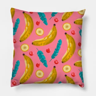 Banana and Cranberry Pink Delight Pillow