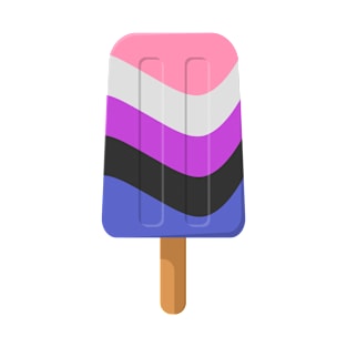 Cute Gender Fluid Pride Flag Popsicle T-Shirt