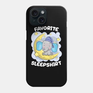 Cute Little Elephant Sleeping on the Moon Nap Favorite Sleep time Pajama Phone Case