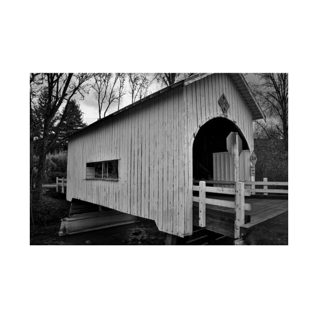 Black And White Short Covered Bridge by KirtTisdale