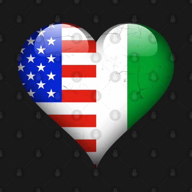 Half American Half Nigerian - Gift for Nigerian From Nigeria by Country Flags