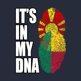 Macedonian And Benin Mix Heritage DNA Flag T-Shirt