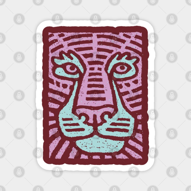 Abstract Tiger Camouflage | Psychedelic Jungle Cat Magnet by TuncGK