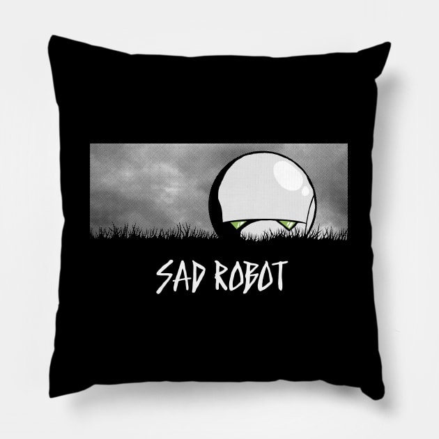 Sad Robot Pillow by adho1982