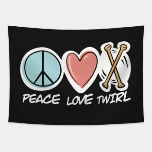 Peace Love Twirl symbol design Tapestry