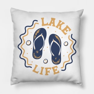 Lake Life // Fun Summer Flip Flop Badge Pillow