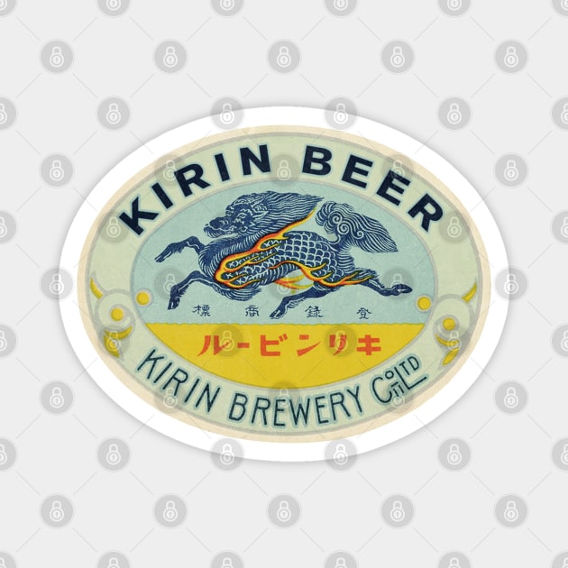 Vintage Kirin Beer 2 by Buck Tee Magnet by Buck Tee