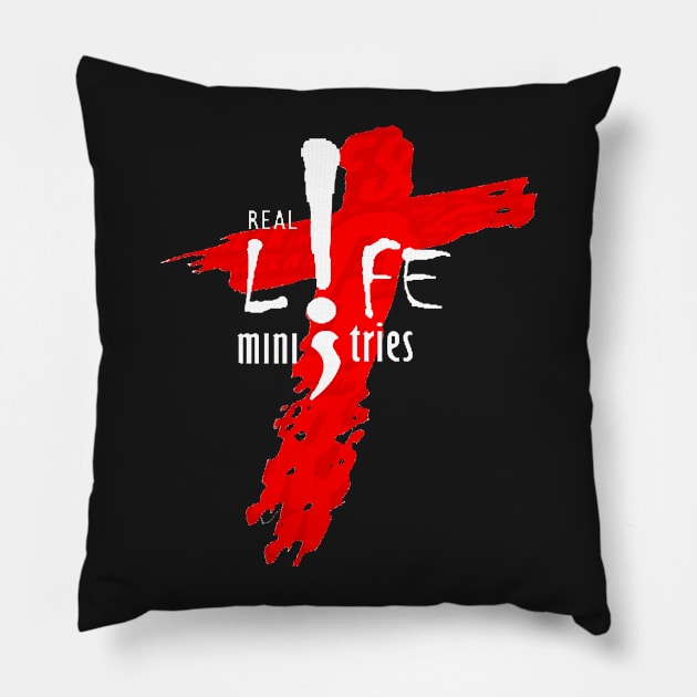 Real Life Ministries Church Logo White Pillow by rsturgill